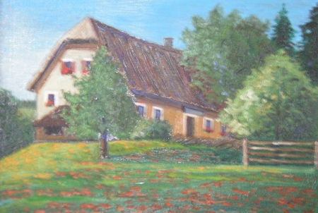 Gemälde Familienhotel Berger in St. Jakob im Walde